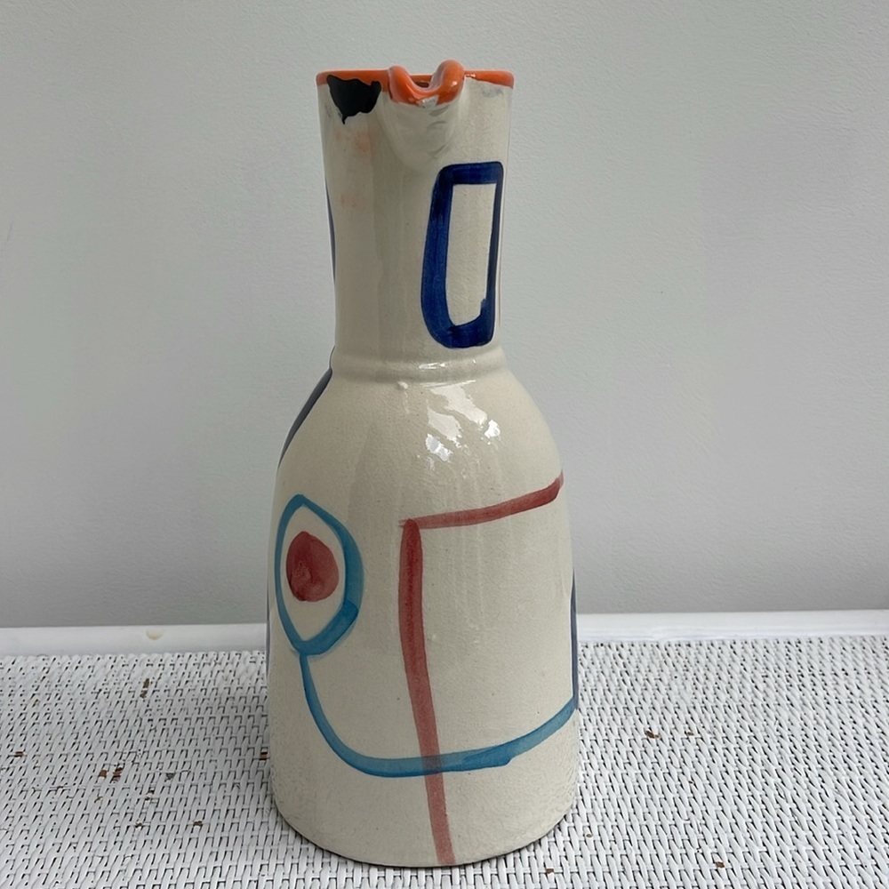 Hand painted clay Jug Pitcher by LRNCE Picasso-Vibes - Picture 4 of 5